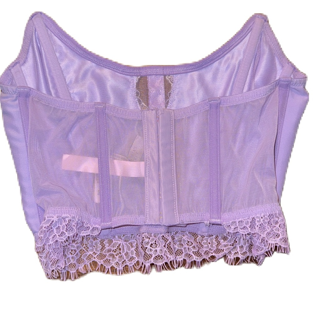 Victoria's Secret Dream Angel Lavender Floral Lace Bustier Sz Small EUC - Picture 2 of 16